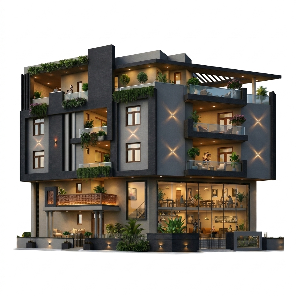 Rooh Stays luxury building exterior styling